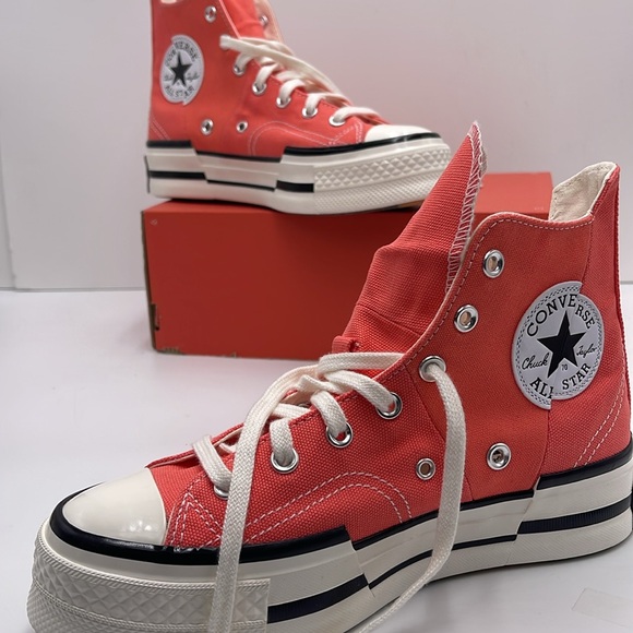 Converse WMNS CHUCK 70 PLUS HI
WATERMELON SLUSHY/MHITE/BLACK A06432C Platforms - Picture 14 of 16